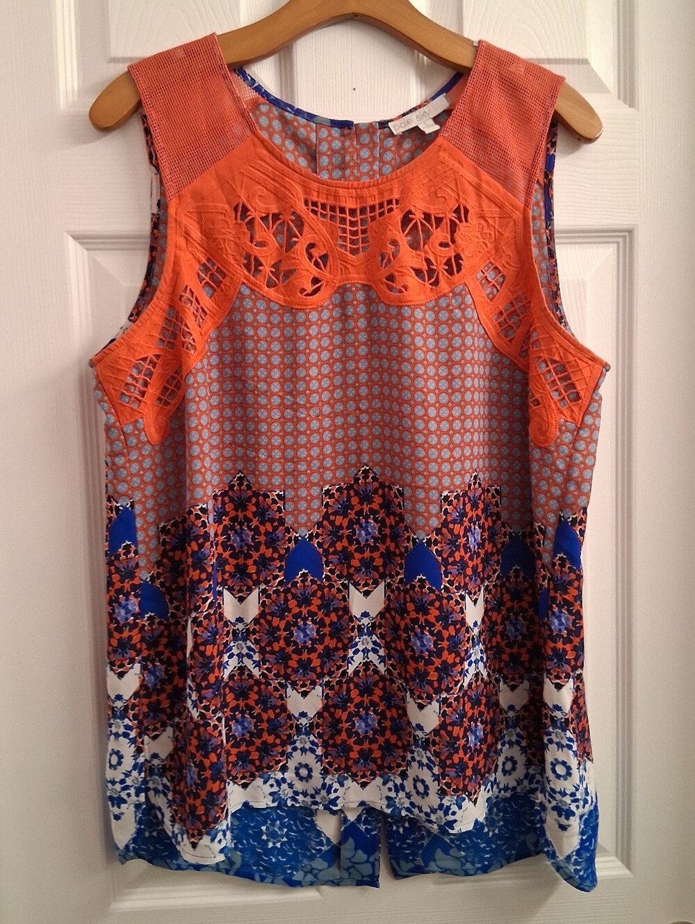Pale Sky Boho Printed Blouse Large